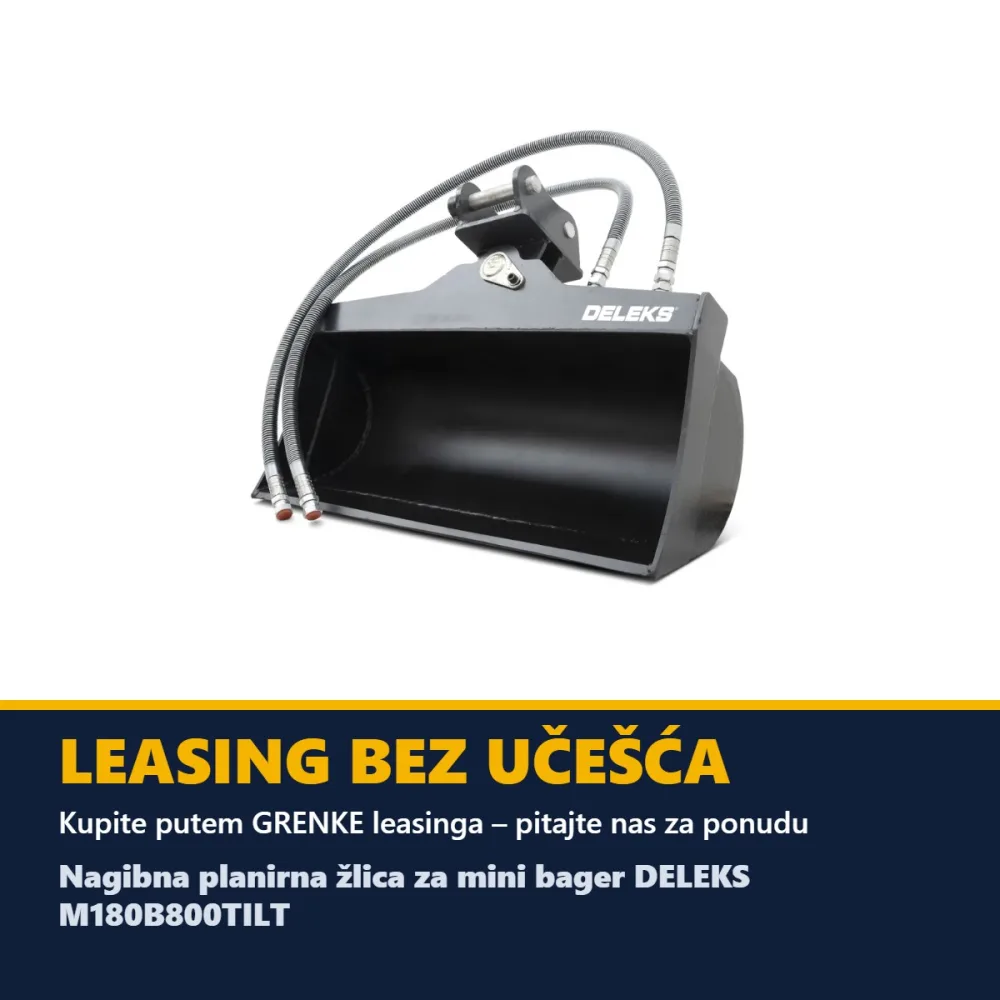Nagibna planirna žlica za mini bager DELEKS M180B800TILT – 80 cm (za M180) — slika 3 od 3