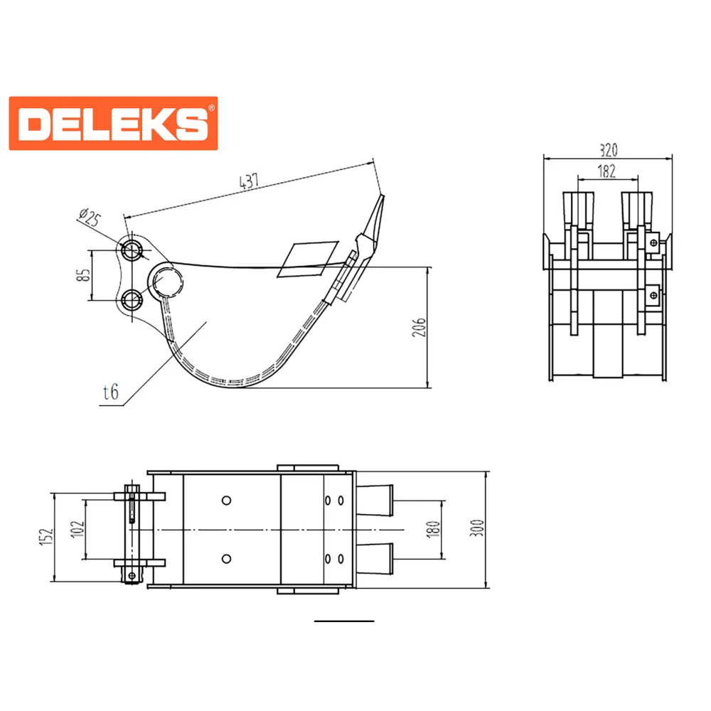 Žlica za mini bager DELEKS S100B300 – 30 cm (za KUBOTA) — slika 2 od 2