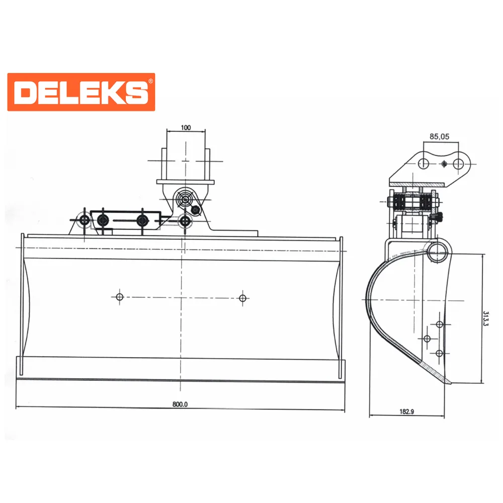 Nagibna planirna žlica za mini bager DELEKS S100B800TILT – 80 cm — slika 2 od 12