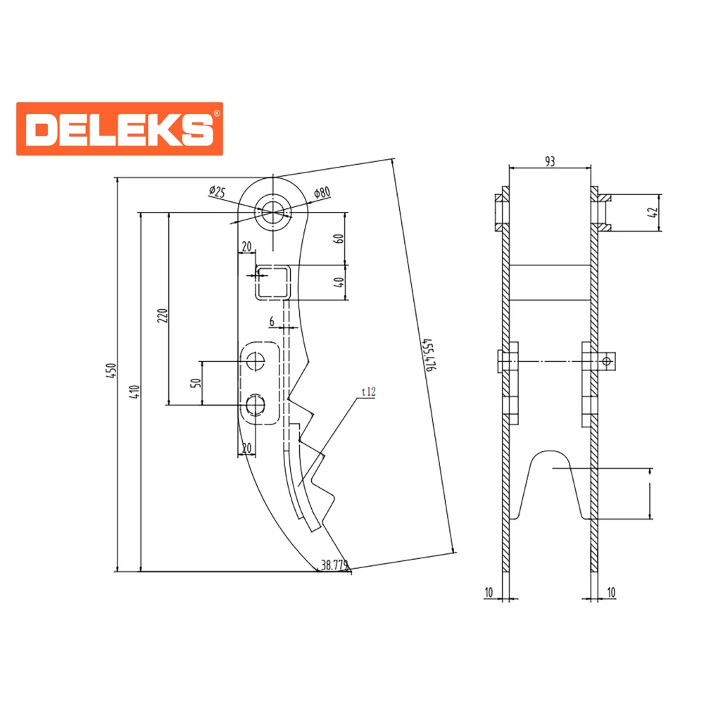 Pridržnik (palac) za žlicu mini bagera DELEKS S100THUMB (za S100) — slika 2 od 2