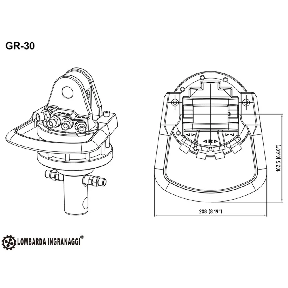 Hidraulični rotator Lombarda Ingranaggi DELEKS GR30, GR30F i GR30FF — slika 11 od 15