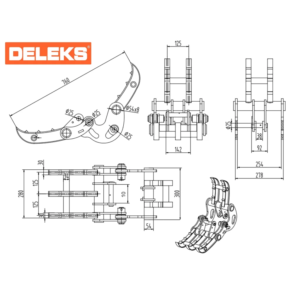 Hvatalo za trupce DELEKS S100GRAPPLE (za S100) — slika 3 od 6