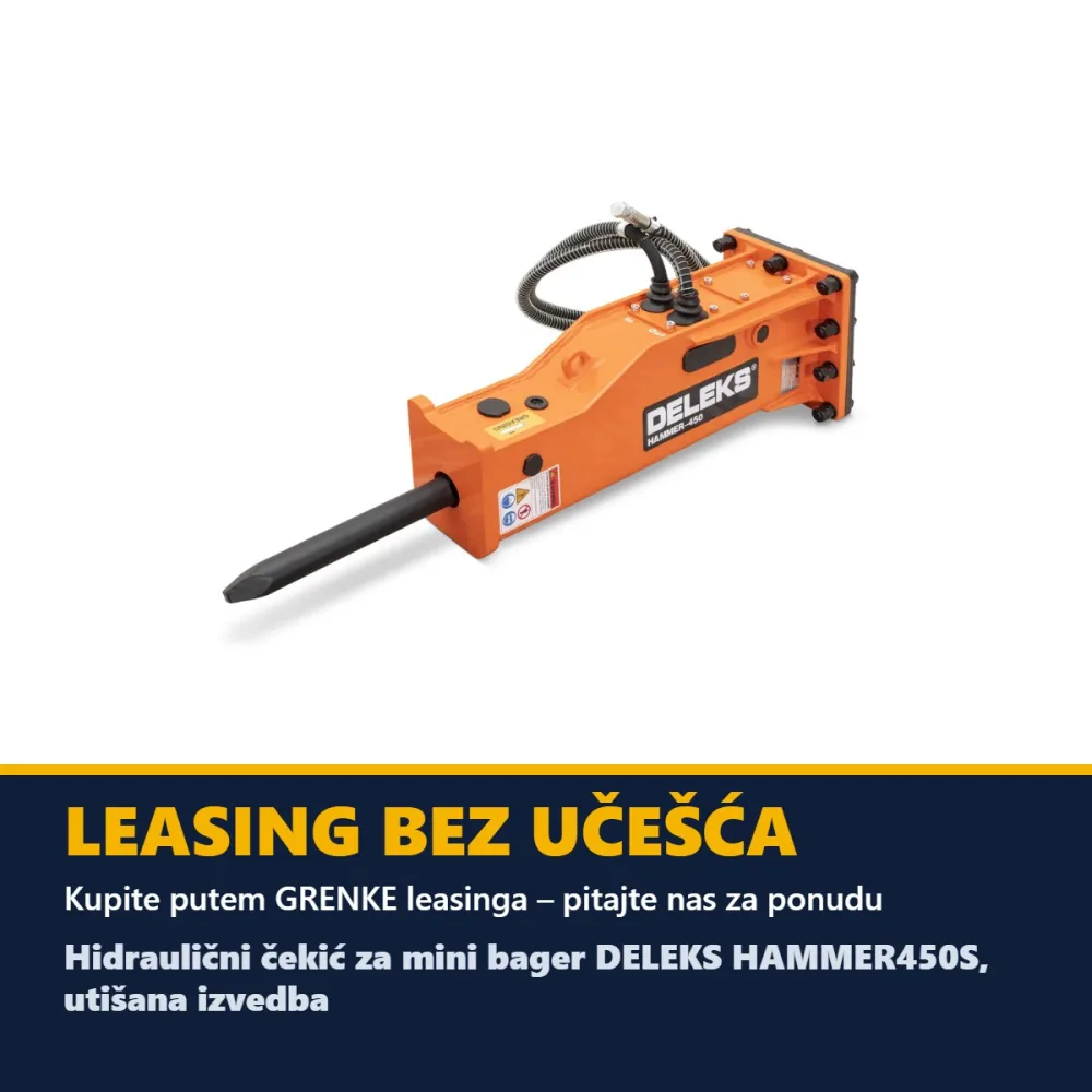 Hidraulični čekić za mini bager DELEKS HAMMER450S, utišana izvedba — slika 4 od 13