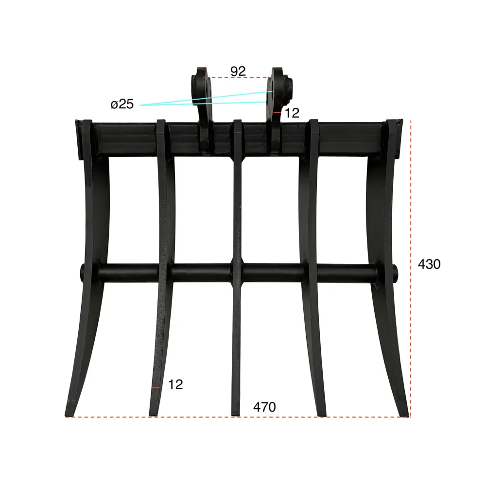 Grablje za mini bager DELEKS M100RAKE (za M80/M90/M100/M120) — slika 2 od 2