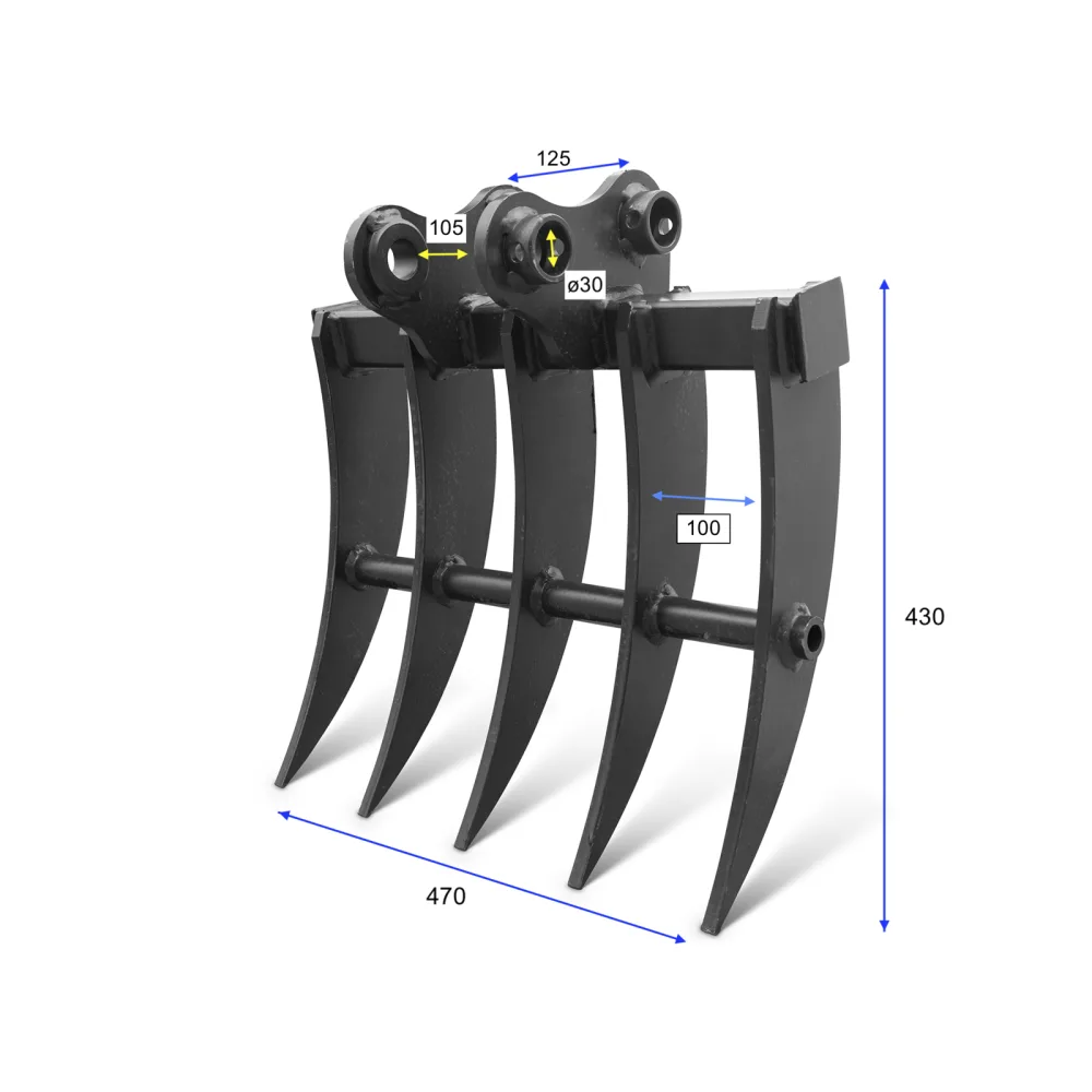 Grablje za mini bager DELEKS M180RAKE (za M180) — slika 2 od 2