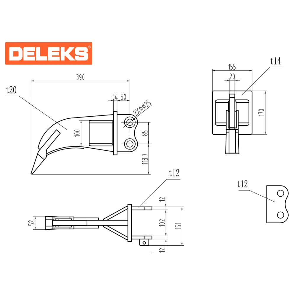 Riper za mini bager DELEKS S100RIPPER — slika 2 od 4