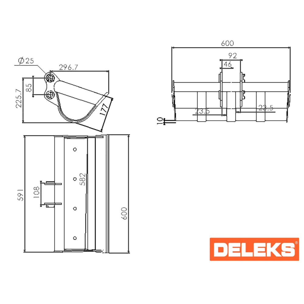 Žlica za mini bager DELEKS M60B600 – 60 cm (za M60) — slika 2 od 7