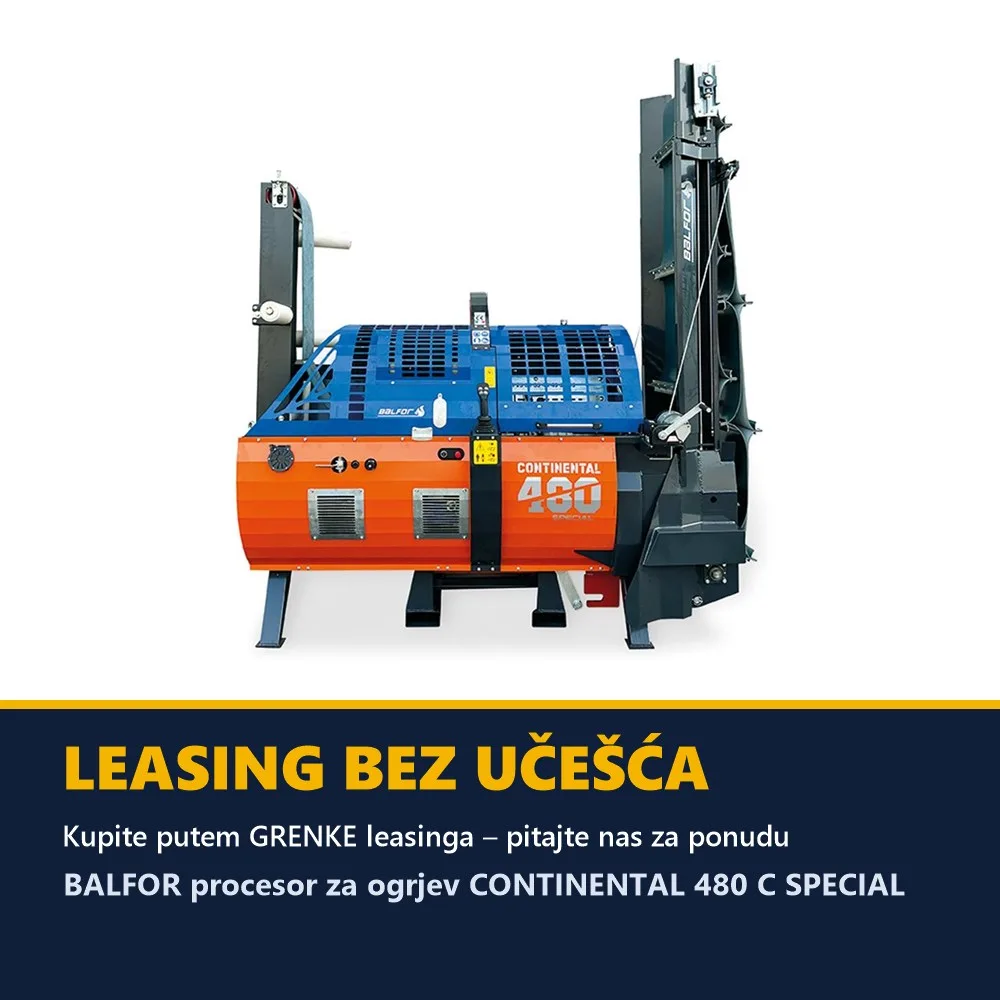 BALFOR procesor za ogrjev CONTINENTAL 480 C SPECIAL — rez 48 cm, cjepač 22 t — slika 5 od 5