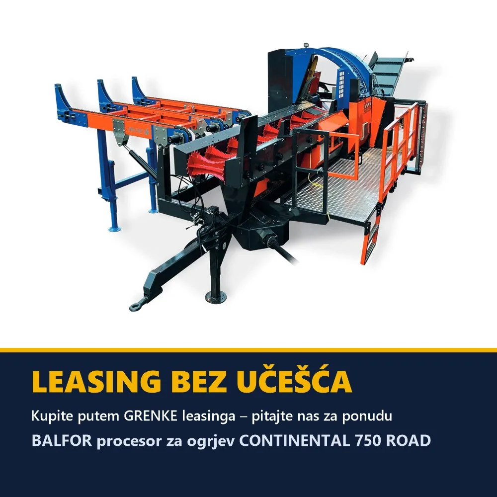 BALFOR procesor za ogrjev CONTINENTAL 750 ROAD — rez 70 cm, cjepač 50 t — slika 5 od 5