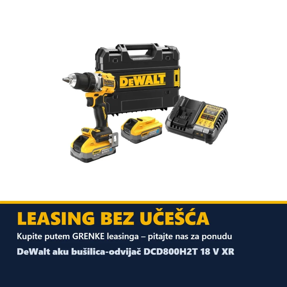 DeWalt aku bušilica-odvijač DCD800H2T 18 V XR — 90 Nm, 2 × 5,0 Ah POWERSTACK, TSTAK — slika 6 od 6