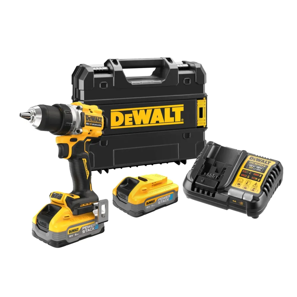 DeWalt aku bušilica-odvijač DCD800H2T 18 V XR — 90 Nm, 2 × 5,0 Ah POWERSTACK, TSTAK