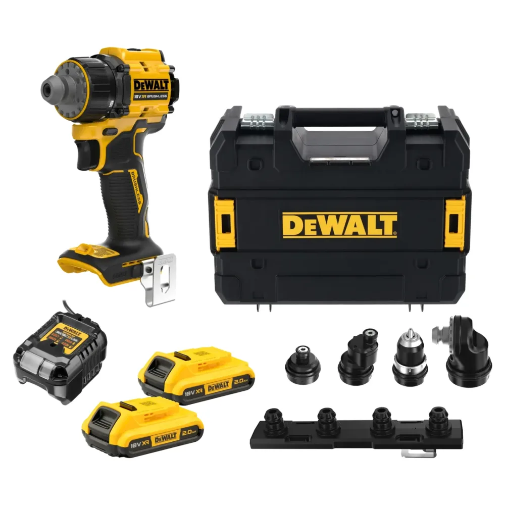 DeWalt aku bušilica-odvijač DCD803D2T 18 V XR s 4 glave — 2 × 2,0 Ah, TSTAK