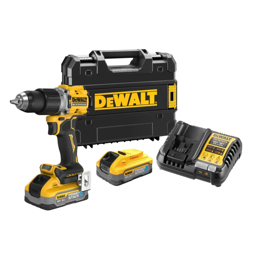 DeWalt aku udarna bušilica-odvijač DCD805H2T 18 V XR — 90 Nm, 2 × 5,0 Ah POWERSTACK, TSTAK