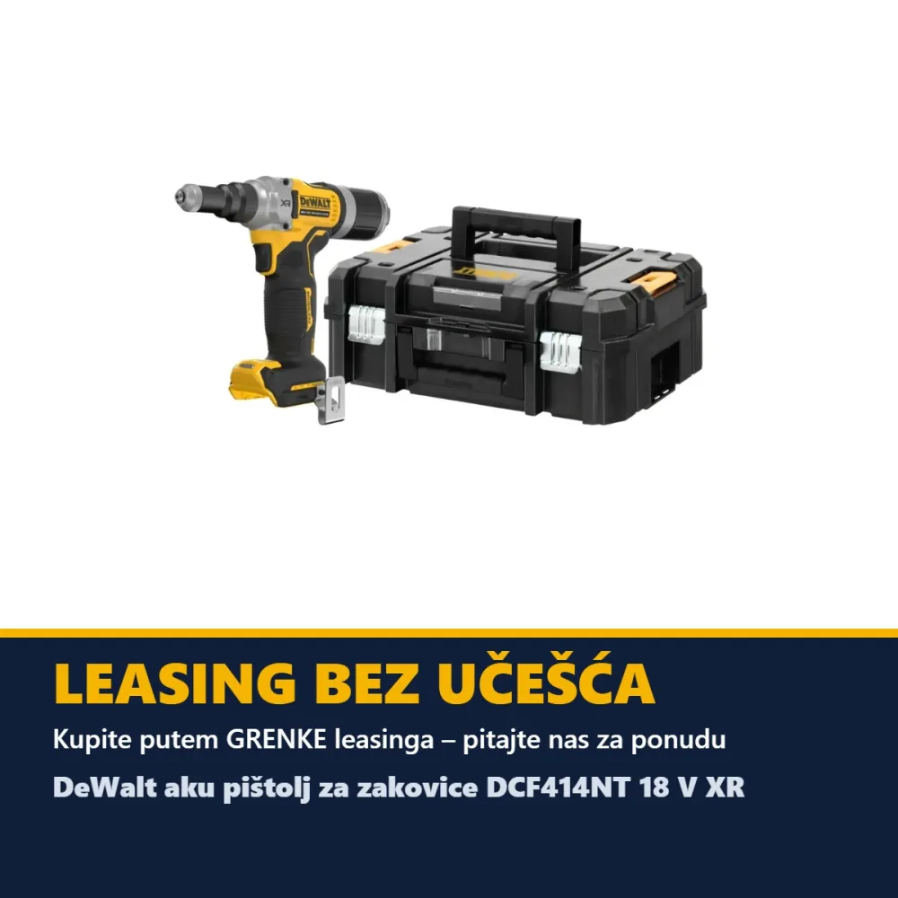 DeWalt aku pištolj za zakovice DCF414NT 18 V XR — 4,8–6,4 mm, bez baterije, TSTAK — slika 8 od 9