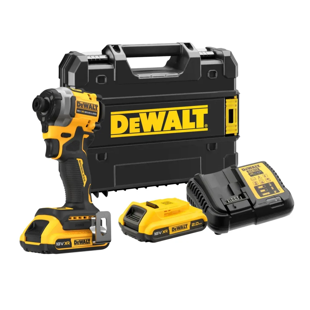 DeWalt aku udarni odvijač DCF850D2T 18 V XR — 1/4", 205 Nm, 2 × 2,0 Ah, TSTAK