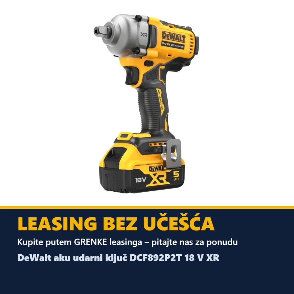 DeWalt aku udarni ključ DCF892P2T 18 V XR — 1/2" sa zatikom, 812 Nm, 2 × 5,0 Ah, TSTAK — slika 7 od 7