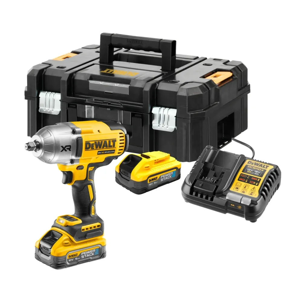 DeWalt aku udarni ključ DCF900H2T 18 V XR — 1/2", 1898 Nm, 2 × 5,0 Ah POWERSTACK, TSTAK