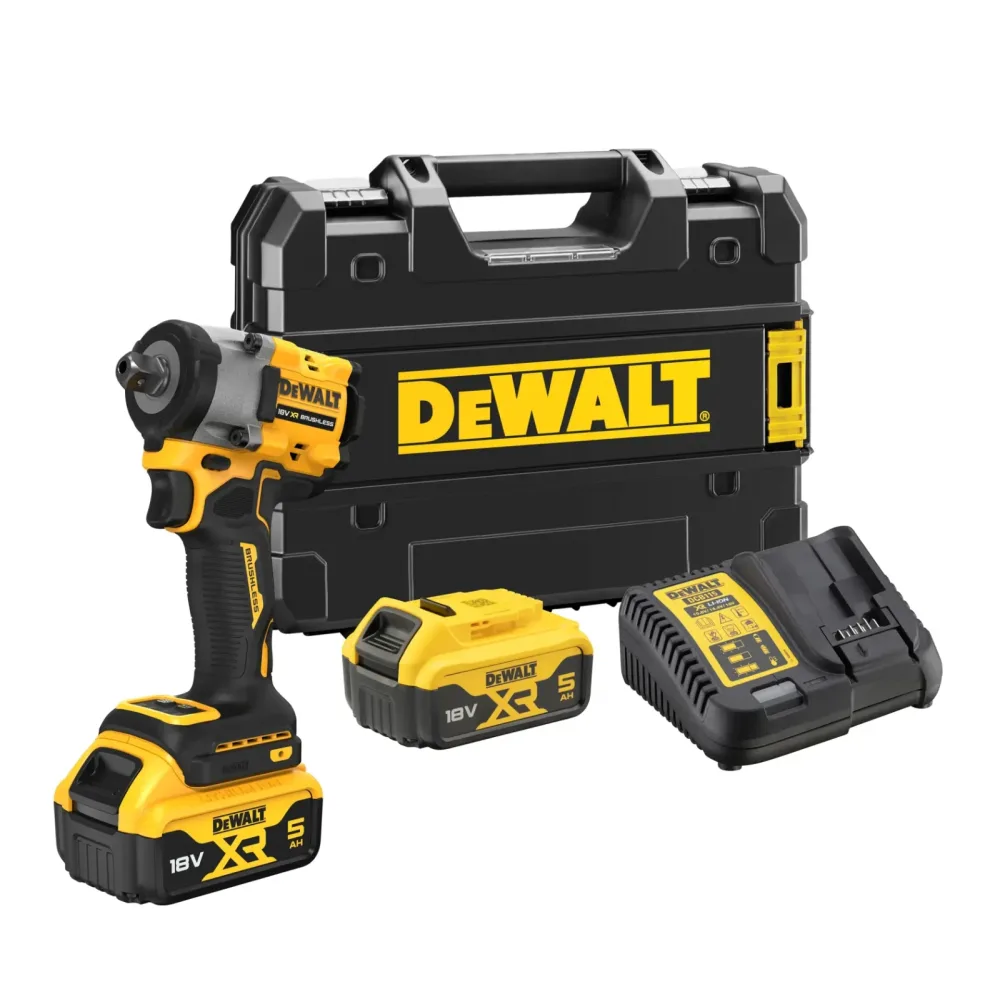 DeWalt aku udarni ključ DCF922P2T 18 V XR — 1/2" sa zatikom, 406 Nm, 2 × 5,0 Ah, TSTAK