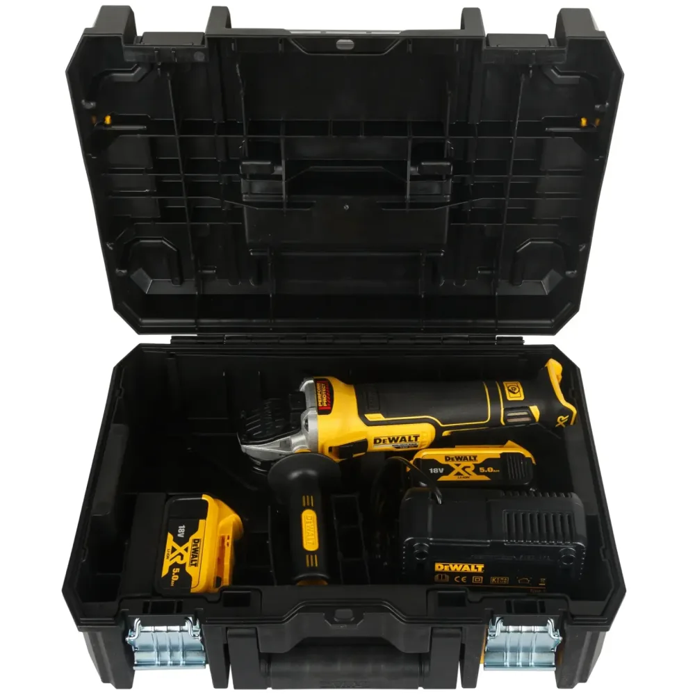 DeWalt aku kutna brusilica DCG405P2 18 V XR — 125 mm, 2 × 5,0 Ah