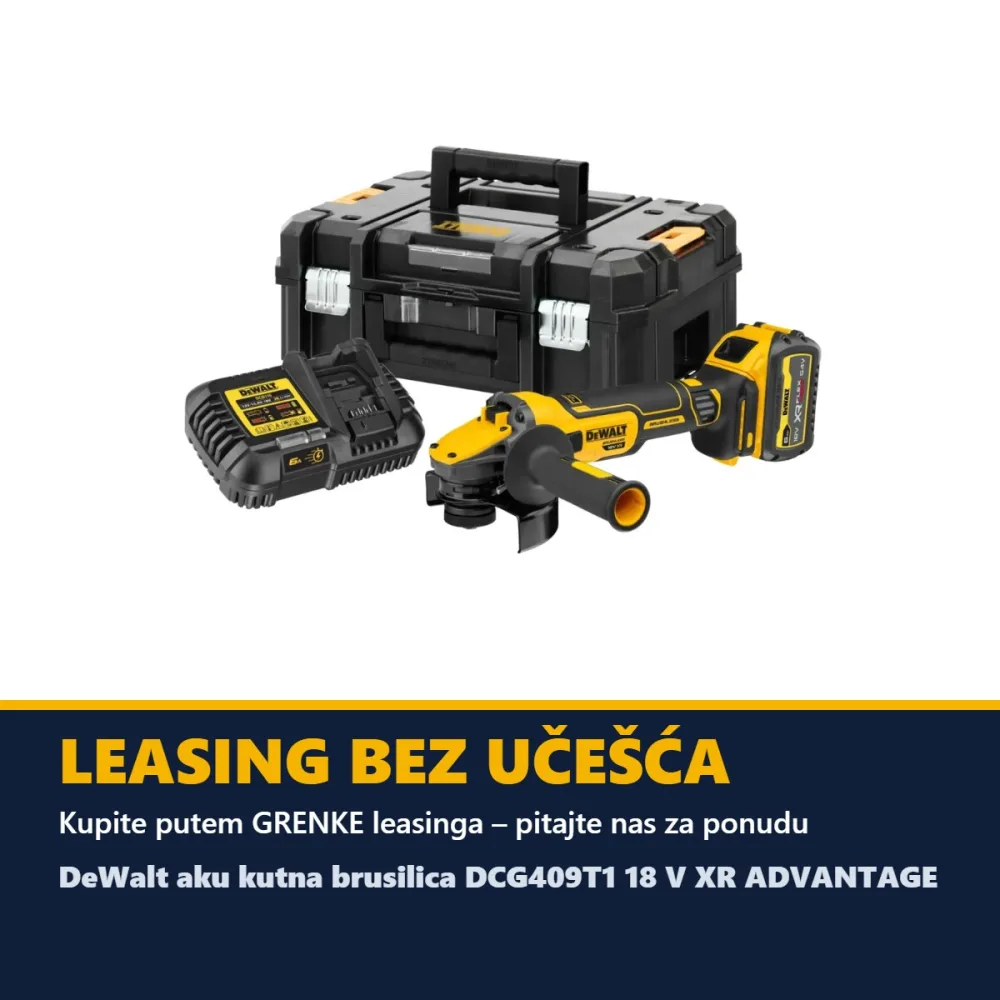 DeWalt aku kutna brusilica DCG409T1 18 V XR ADVANTAGE — 125 mm, 1 × 6,0 Ah FLEXVOLT — slika 7 od 7