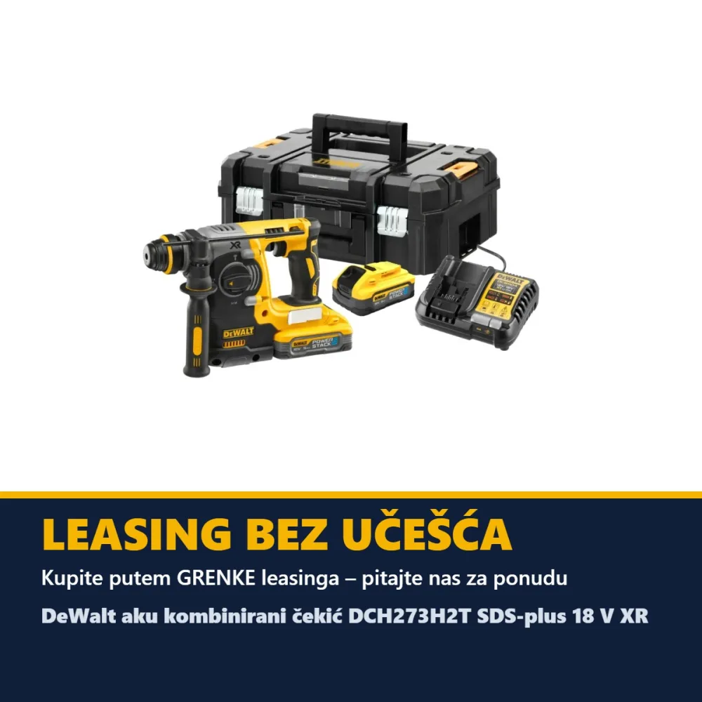 DeWalt aku kombinirani čekić DCH273H2T SDS-plus 18 V XR — 2,1 J, 2 × 5,0 Ah POWERSTACK, TSTAK — slika 7 od 7