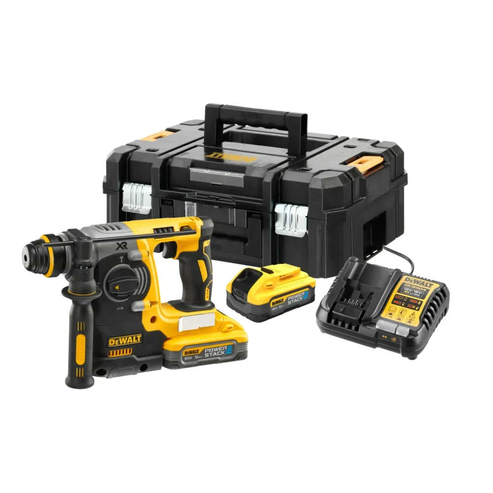 DeWalt aku kombinirani čekić DCH273H2T SDS-plus 18 V XR — 2,1 J, 2 × 5,0 Ah POWERSTACK, TSTAK