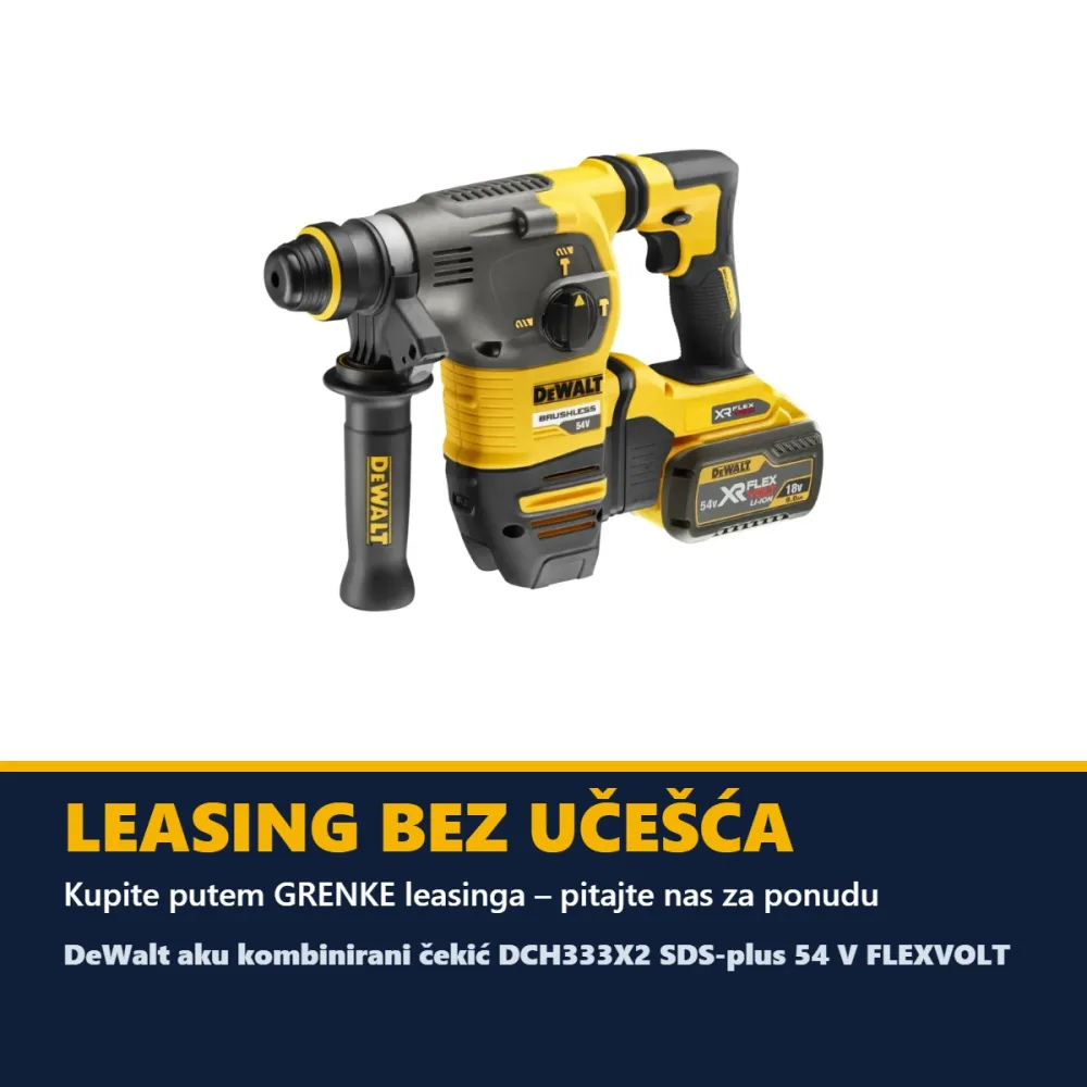 DeWalt aku kombinirani čekić DCH333X2 SDS-plus 54 V FLEXVOLT — 3,5 J, 30 mm, 2 × 9,0 Ah — slika 5 od 5