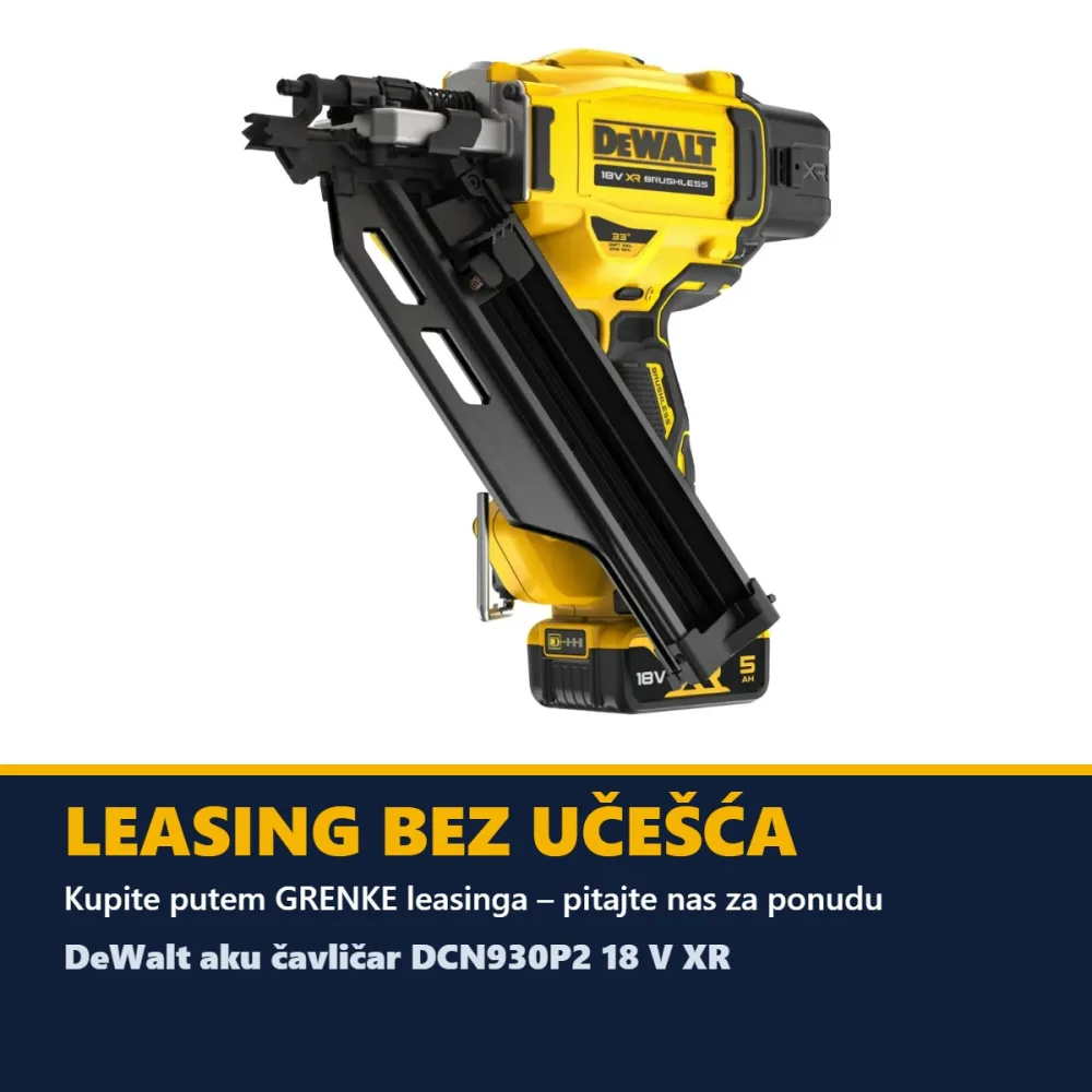 DeWalt aku čavličar DCN930P2 18 V XR — do 90 mm, 33°, 2 × 5,0 Ah — slika 8 od 8