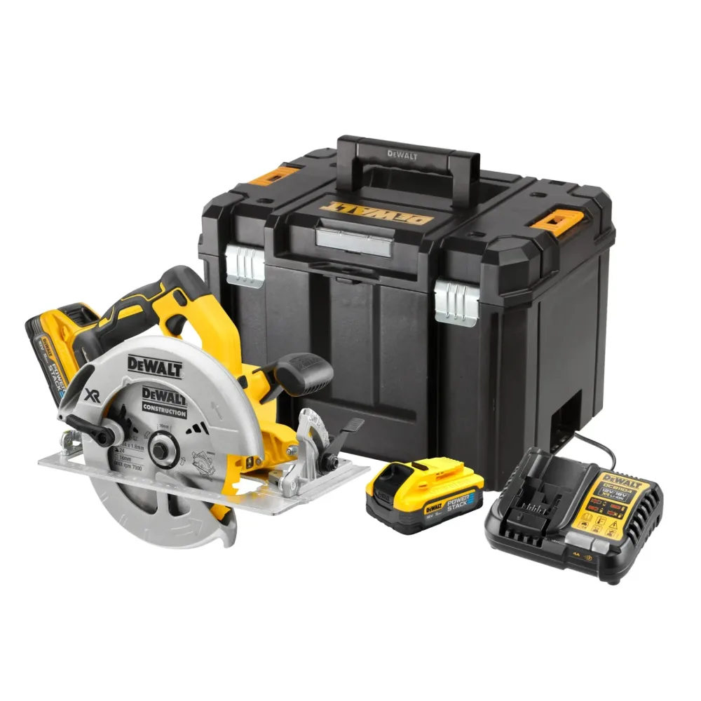 DeWalt aku kružna pila DCS570H2T 18 V XR — 184 mm, 2 × 5,0 Ah POWERSTACK, TSTAK