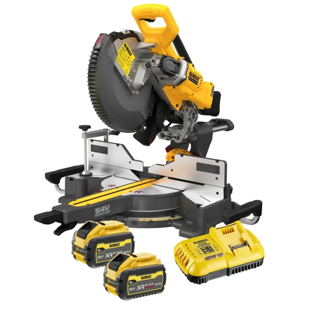 DeWalt aku potezna kutna pila DCS781X2 54 V FLEXVOLT — 305 mm, 2 × 9,0 Ah