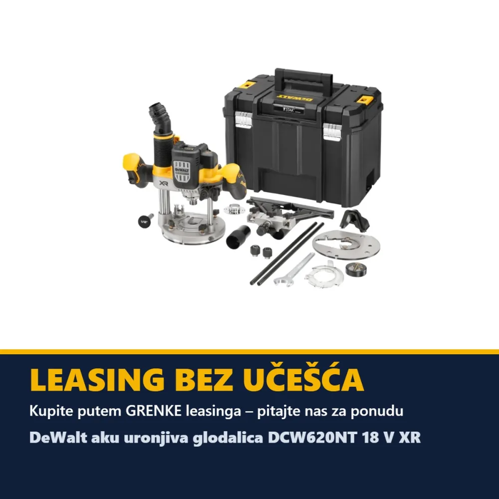 DeWalt aku uronjiva glodalica DCW620NT 18 V XR — 8 i 12 mm, bez baterije, TSTAK — slika 8 od 9