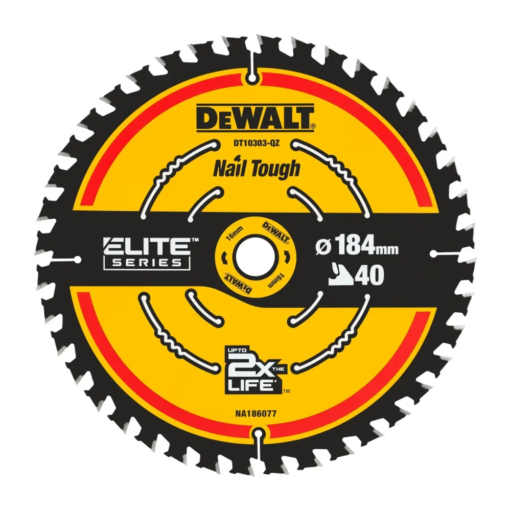 DeWalt list kružne pile DT10303 EXTREME — 184 × 16 mm, 40 zuba