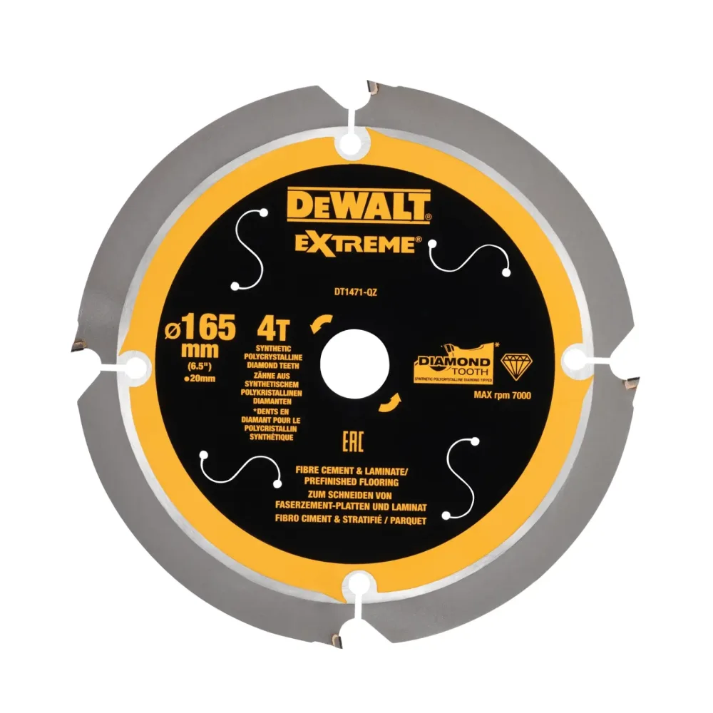 DeWalt list kružne pile DT1471 EXTREME PCD — 165 × 20 mm, 4 zuba