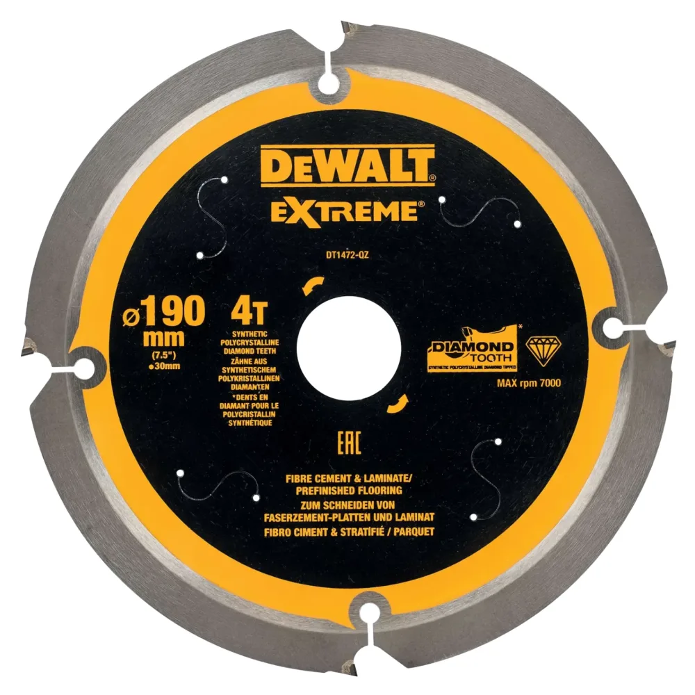 DeWalt list kružne pile DT1472 EXTREME PCD — 190 × 30 mm, 4 zuba