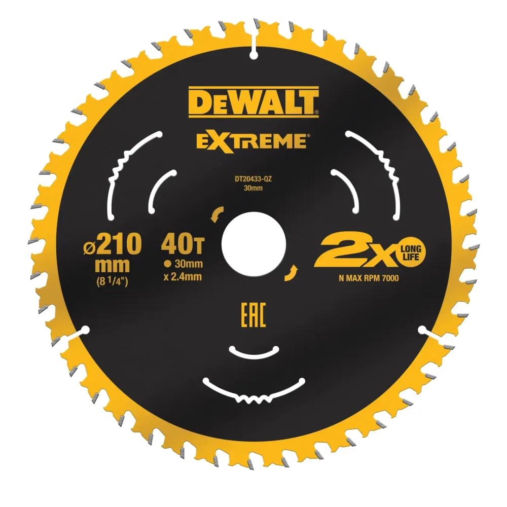 DeWalt list kružne pile DT20433 EXTREME — 210 × 30 mm, 40 zuba