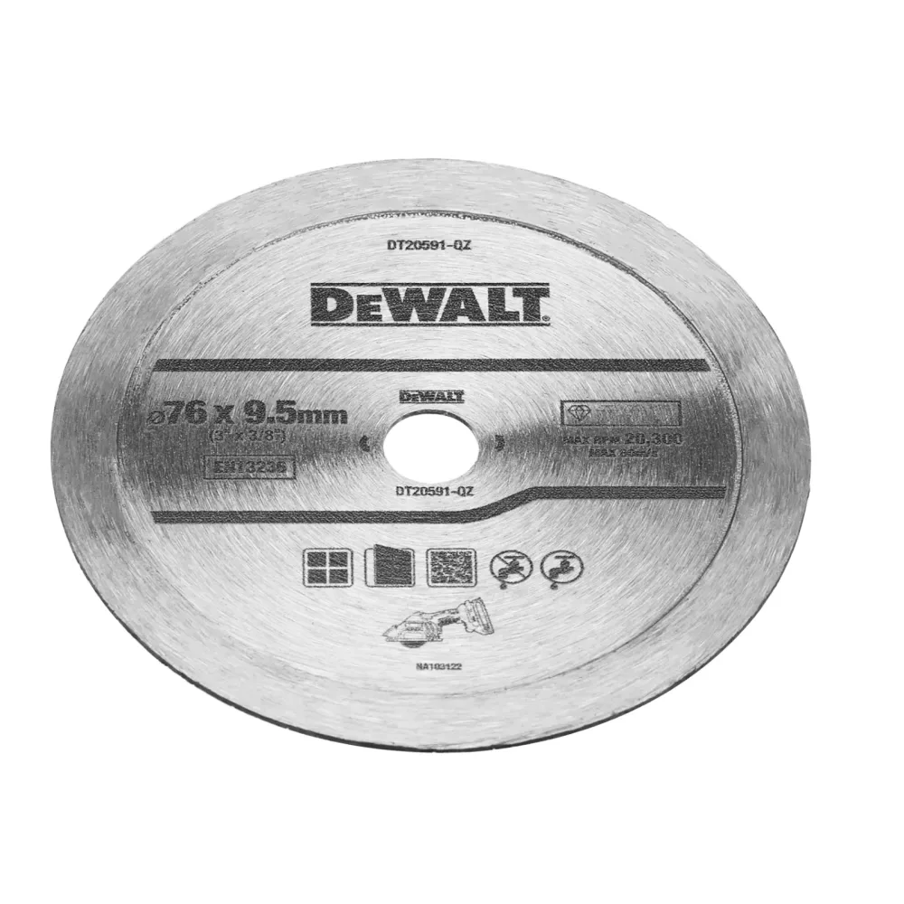 DeWalt dijamantna rezna ploča DT20591 za keramiku — 76 × 10 mm