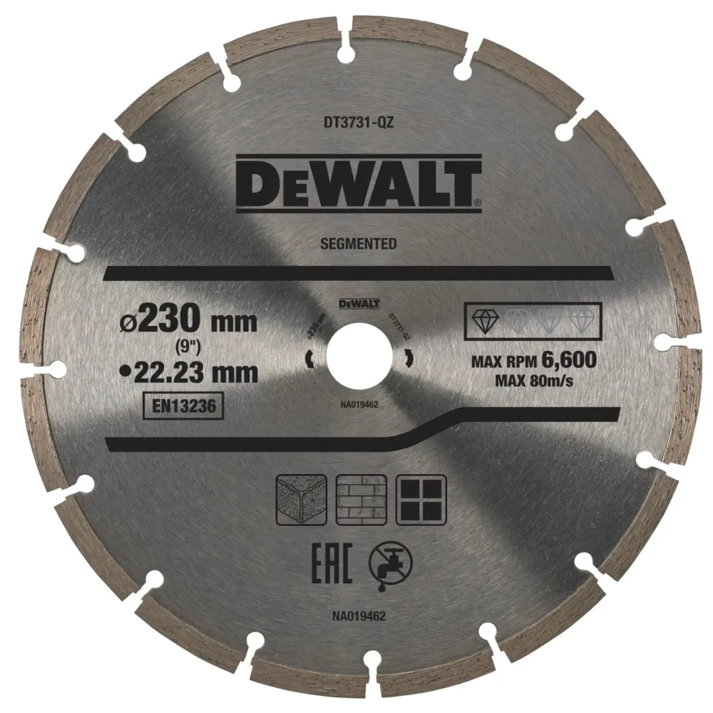 DeWalt dijamantna rezna ploča DT3731 segmentirana — 230 × 22,23 mm