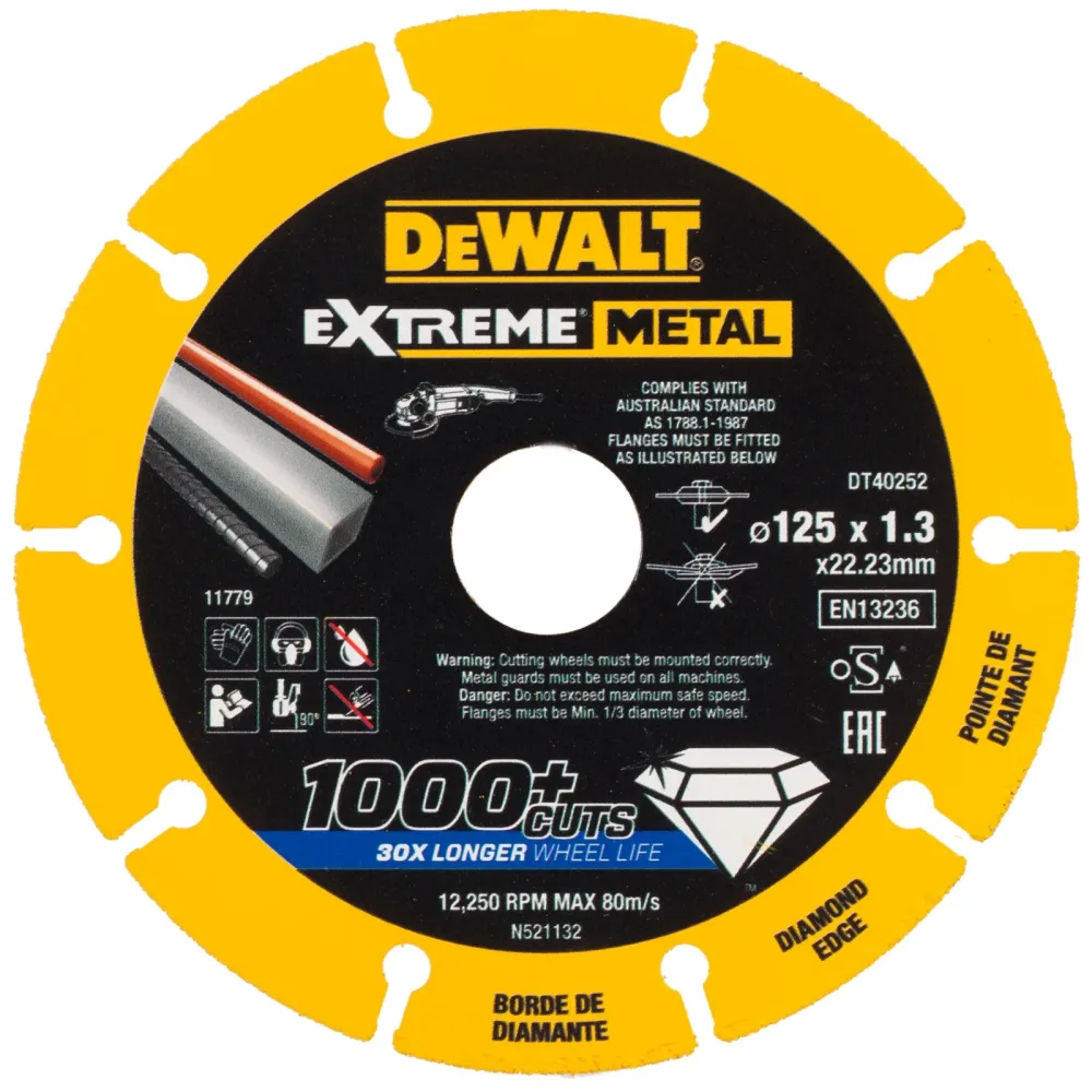 DeWalt dijamantna rezna ploča DT40252 EXTREME za metal — 125 × 1,3 mm