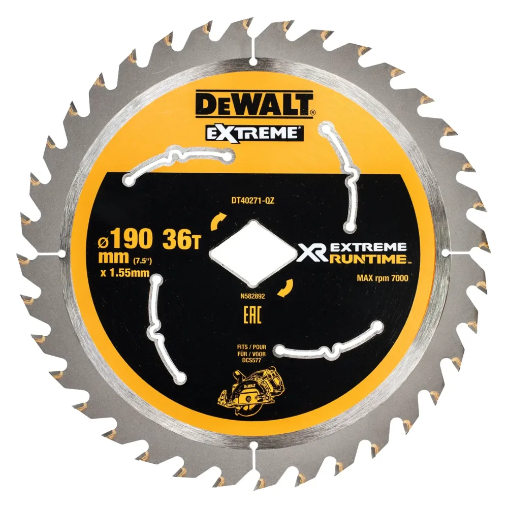 DeWalt list kružne pile DT40271 XR EXTREME — 190 mm, 36 zuba, dijamantni provrt