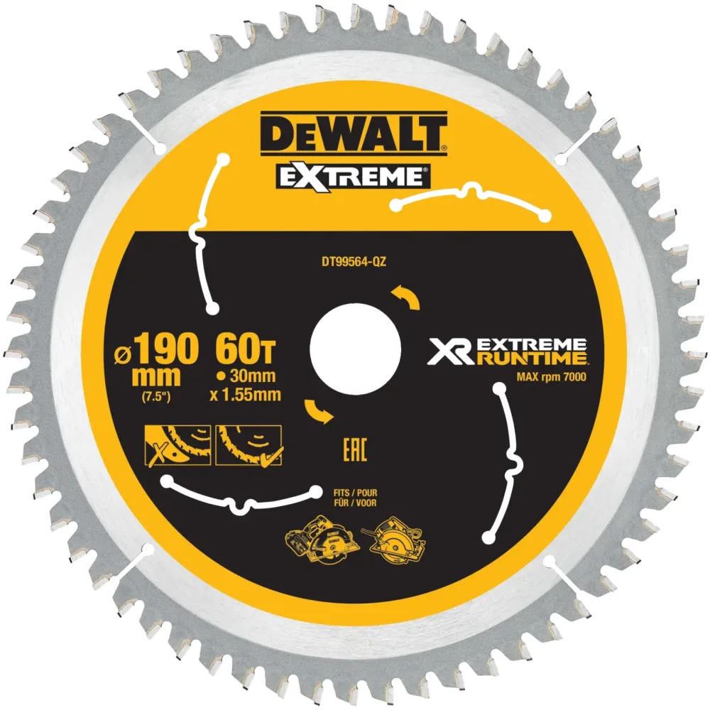 DeWalt list kružne pile DT99564 XR EXTREME Runtime — 190 × 30 mm, 60 zuba
