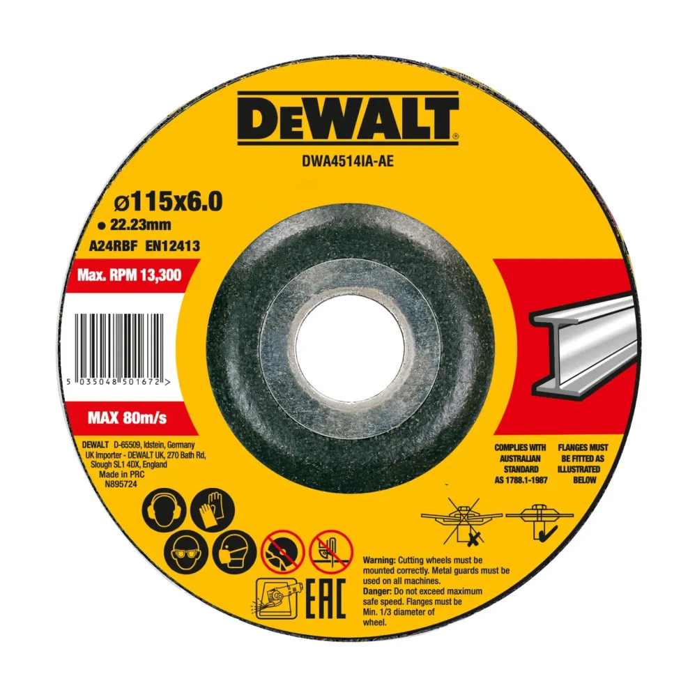 DeWalt brusna ploča DWA4514IA Standard za metal — 115 × 6 × 22,23 mm