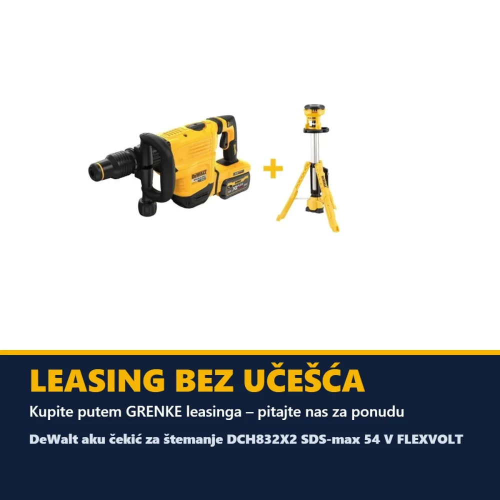 DeWalt aku čekić za štemanje DCH832X2 SDS-max 54 V FLEXVOLT — 10,5 J, 2 × 9,0 Ah — slika 3 od 3